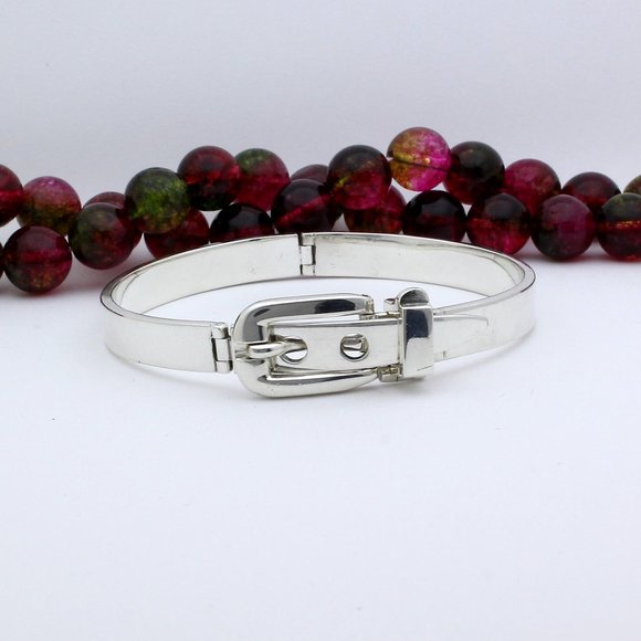 Gucci Silver Belt Buckle Bracelet - Picture 4 of 12